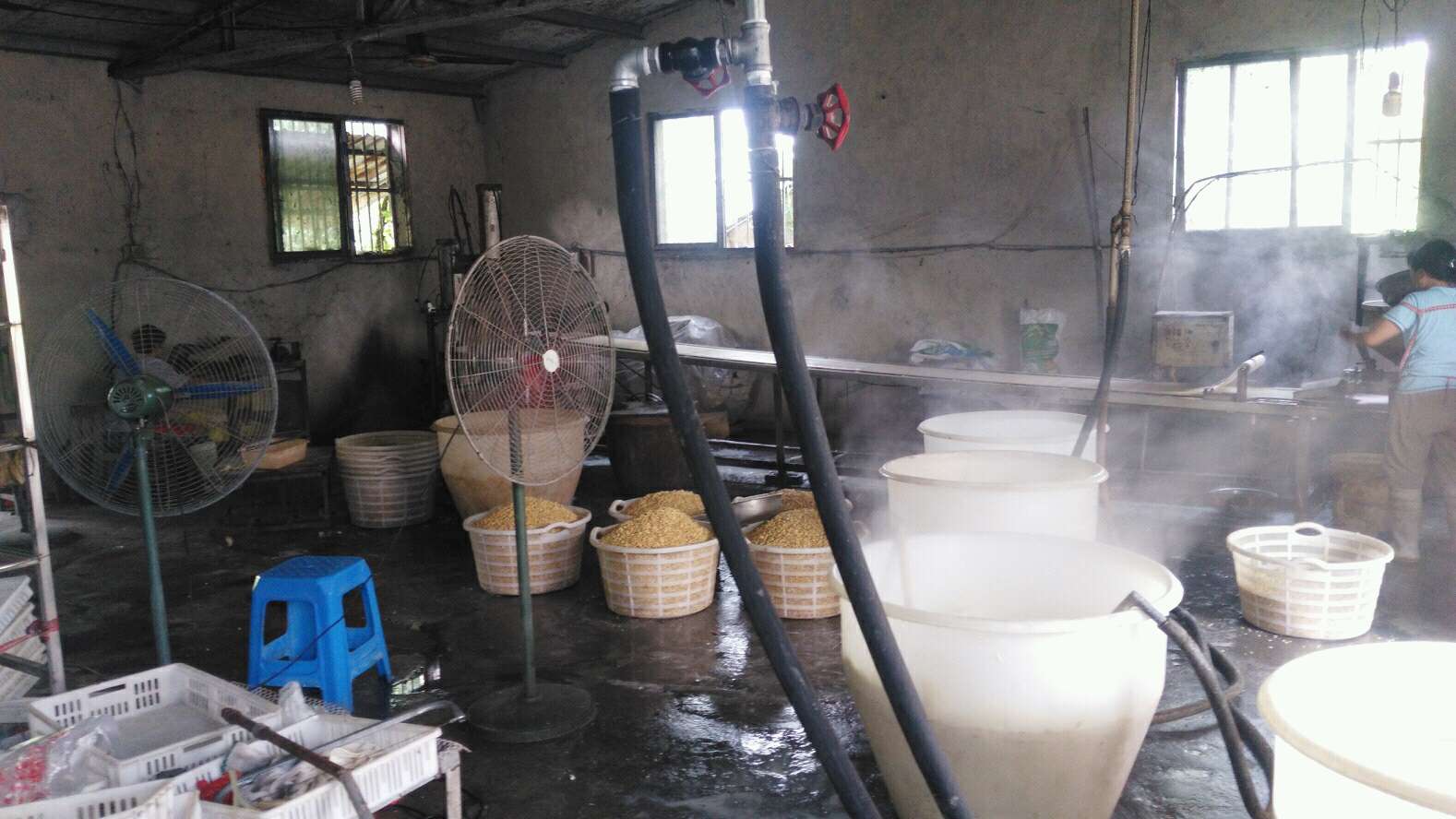 煮豆漿加工廠使用火排效果不好，換上燃氣蒸汽發生器熱效高，加快企業高效生產