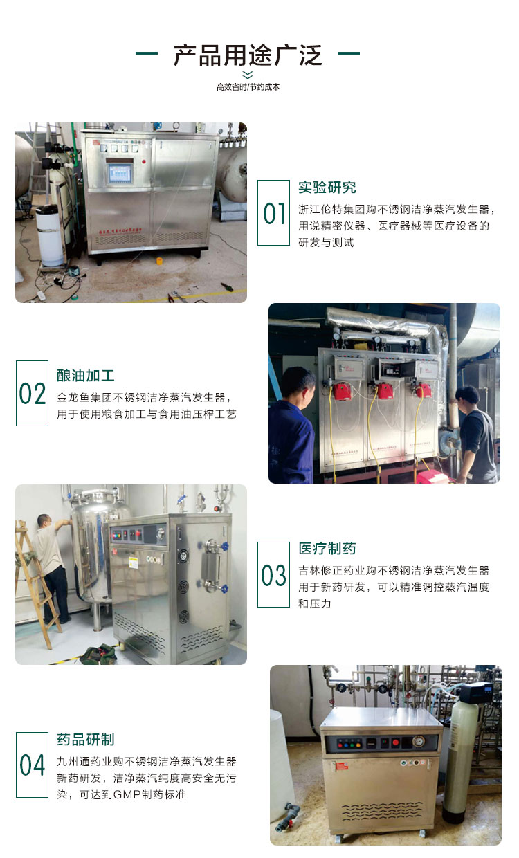 不銹鋼潔凈蒸汽發生器產品用途