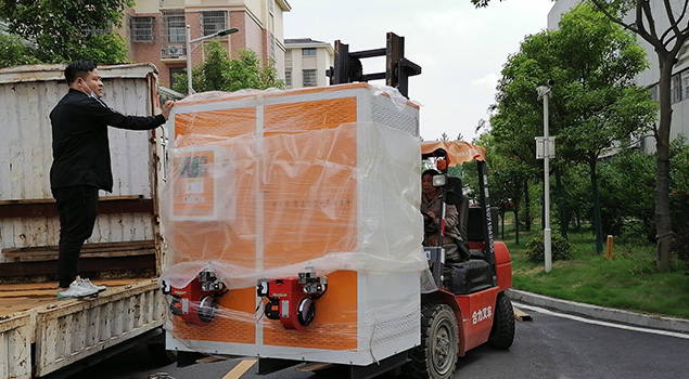 安徽0.2T雙內膽燃氣蒸汽發生器裝車現場